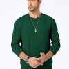 Mens Crewneck Sweatshirt Casual Long Sleeve Texture Pullover Shirt for Men