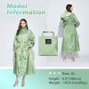 Womens Long Raincoats Rain Jacket Waterproof Packable Hooded Windbreaker Lightweight Adjustable Waist for Outdoor