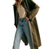 Women's Oversized Trench Coat Single Breasted Windproof Overcoat Classic Button Down Long Jacket