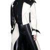 Yolo Jackets Women's Casual Real Lambskin Designer Handmade Two Tone Long Leather Trench Coat Women Full Length Overcoat