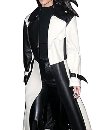 Yolo Jackets Women's Casual Real Lambskin Designer Handmade Two Tone Long Leather Trench Coat Women Full Length Overcoat