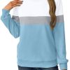 Womens Sweatshirts Cotton Crewneck Tops Long Sleeve Cute Lightweight Fall Winter Loose Casual Pullover with Pockets