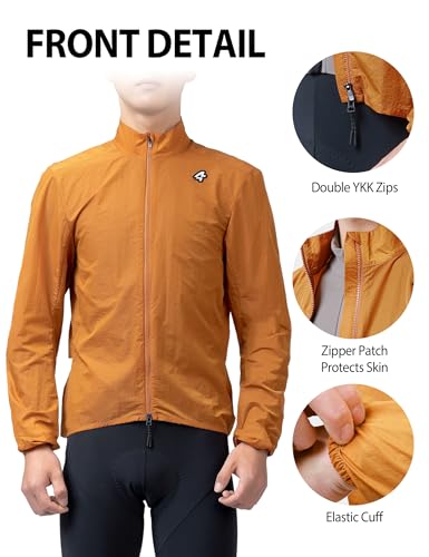 Cycling Jacket for Men Women Windbreaker Lightweight Packable Breathable Cycling Bike Jacket with Reflective Strips