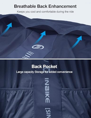 Cycling Jacket for Men Women, Windproof Lightweight Packable Running Windbreaker, Breathable Quick Dry Reflective Biking Coat