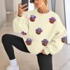 Halloween Sweatshirts for Women Sequin Ghost Pumpkin Sweatshirt Funny Spooky Season Shirt Sparkle Fall Pullover Tops