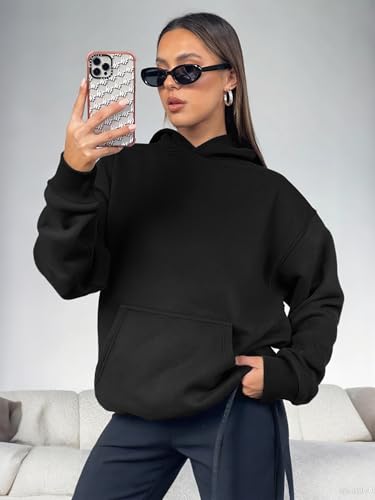 Womens Oversized Hoodies Fleece Sweatshirts Long Sleeve Sweaters Pullover Fall Clothes with Pocket