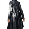 Long Suede Trench Coat Women Faux Leather Jacket Loose Button Lined Jacket Open Front Motorcycle Coat with Belt