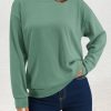 Women Fleece Lined Sweatshirt Casual Crew Neck Pullover Sweatshirt Loose Soft Long Sleeve Fall Winter Sweaters 2026