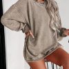 Women's Casual Corduroy Sweatshirts 2025 - Comfortable Long Sleeve Crewneck Pullovers for Fall and Winter