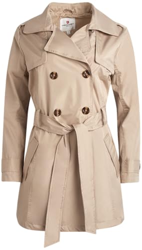 Womens Trench Coat - Water Resistant Double Breasted Long Trench Coat For Women - Outerwear Jacket (S-XL)