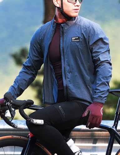 Cycling Jacket for Men Women, Windproof Lightweight Packable Running Windbreaker, Breathable Quick Dry Reflective Biking Coat