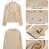 Cropped Trench Coat for Women Double Breasted Long Sleeve Work Office Business Casual Fall Short Jackets