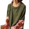 Women's Oversized Sweatshirt Patchwork Crewneck Sweatshirt Floral Boho Long Sleeve Pullover Tops