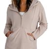 Hoodies for Women Soft Fleece Half Zip Up Hoodie Long Sleeve Casual Pullover Oversized Sweatshirt Hooded Tops