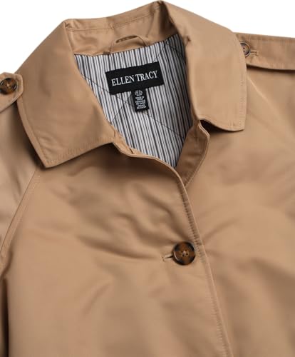 Women's Trench Coat - Waist Belted Button Up Long Raincoat for Ladies (Sizes: S-XL)