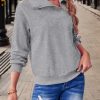 Womens Zipper Sweatshirt Turtleneck Long Sleeve Pullover Casual Loose Sweatshirts Top T Shirts