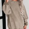 Women's Casual Corduroy Sweatshirts 2025 - Comfortable Long Sleeve Crewneck Pullovers for Fall and Winter