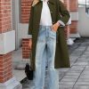 Women's Oversized Trench Coat Single Breasted Windproof Overcoat Classic Button Down Long Jacket