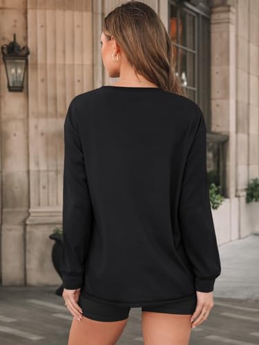 Womens Long Sleeve Tops Loose Fit Fall Cute Thick T Shirts Winter Cruise Outfits Trendy Clothes