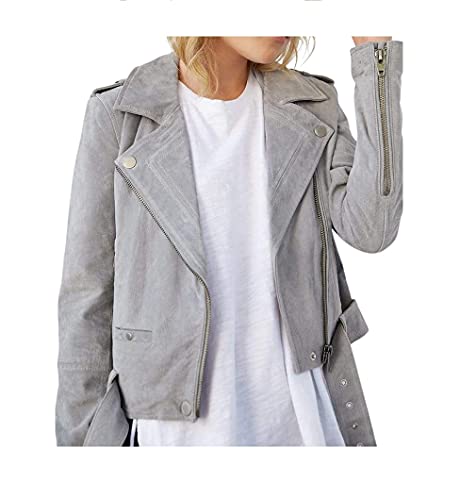 womens Luxury Clothing Cropped Suede Leather Motorcycle Jackets, Comfortable & Stylish Coats