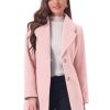 Women's Elegant Overcoat Notched Shawl Collar Single Breasted Outerwear Winter Long Coat