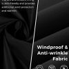 Women's Plus Size Trench Coat Double-Breasted Waterproof Lapel Overcoat Stylish Pea Coat with Detachable Hood