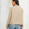 Cropped Trench Coat for Women Double Breasted Long Sleeve Work Office Business Casual Fall Short Jackets