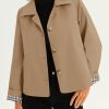 Womens Cropped Trench Coat Lightweight Single Breasted Jacket Fall Windbreaker Fashion Outerwear