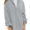 Womens Oversized Sweatshirt Casual Long Sleeve Henley V Neck Pullover Tops Fall Outfits Clothes
