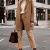 Women's Wool Coat Mid-Length Notch Lapel Single Breasted Trench Pea Coats Casual Outerwear