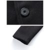 Men's Casual Mid-Length Trench Coat Single Breasted Business Pea Coats Winter Notched Lapel Windbreaker Jacket