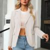 Women's Business Casual Blazers Lapel Long Sleeve Open Front Button Suit Jacket Work Office Blazer Attire Clothes