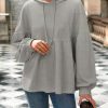 Womens Oversized Hoodies Sweatshirts Casual Lantern Long Sleeve Drawstring Peplum Hem Loose Hooded Pullover Tops