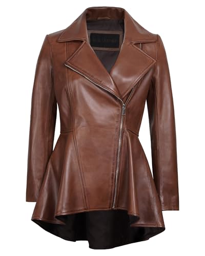 Leather Jacket Women - Real Lambskin Peplum Leather Jackets For Womens Stylish Women's Leather Jacket Outerwear