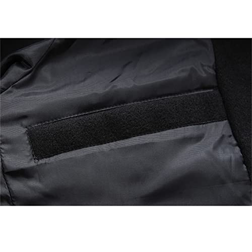 Men's Casual Mid-Length Trench Coat Single Breasted Business Pea Coats Winter Notched Lapel Windbreaker Jacket