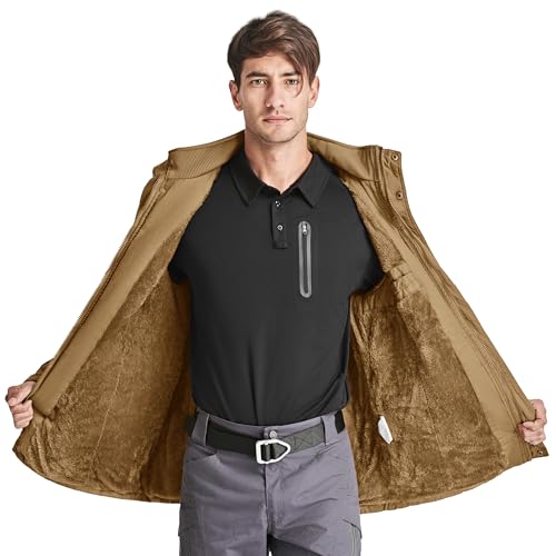 Men's Winter Casual Thicken Multi-Pocket Outwear Jacket Coat With Removable Hood