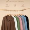 Womens Sweatshirt Waffle Knit Long Sleeve Lapel Half Zip Up Casual Lightweight Soft Sweatshirts Loose Pullover Tops