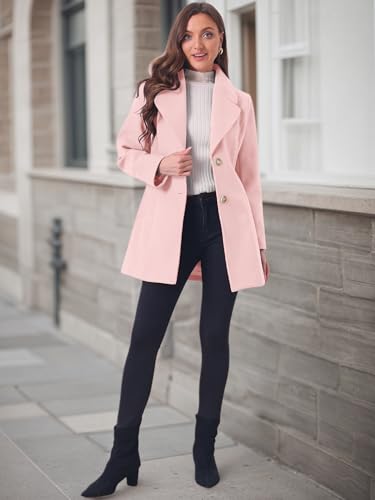 Women's Elegant Overcoat Notched Shawl Collar Single Breasted Outerwear Winter Long Coat
