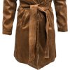 Yolo Jackets Men's New NCR Veteran Ranger Cowboy Western A-7 Brown Long Duster Coat Leather Trench Coats Men Full Length