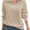 Womens Zipper Sweatshirt Turtleneck Long Sleeve Pullover Casual Loose Sweatshirts Top T Shirts