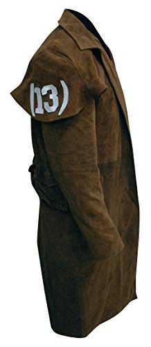 Yolo Jackets Men's New NCR Veteran Ranger Cowboy Western A-7 Brown Long Duster Coat Leather Trench Coats Men Full Length