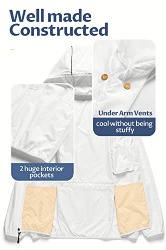 Men's Packable Waterproof Running Rain Coats Reflective Cycling Jacket Windbreaker With Removable Hood