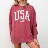 USA Flag Graphic Sweatshirt for 4th of July – Unisex Pullover for Women and Men, 80% Cotton, Perfect for Independence Day