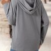Hoodies for Women Long Sleeve Drawstring Button V Neck Fleece Casual Lightweight Pullover Sweatshirt Hooded Tops