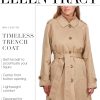 Women's Trench Coat - Waist Belted Button Up Long Raincoat for Ladies (Sizes: S-XL)