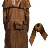 Yolo Jackets Men's New NCR Veteran Ranger Cowboy Western A-7 Brown Long Duster Coat Leather Trench Coats Men Full Length