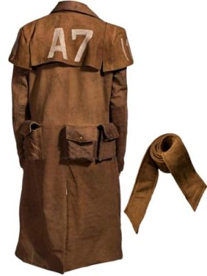 Yolo Jackets Men's New NCR Veteran Ranger Cowboy Western A-7 Brown Long Duster Coat Leather Trench Coats Men Full Length