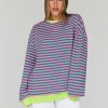 Oversized Sweatshirt for Women 2025 Fall Crewneck Striped Long Sleeve Shirts Hoodies Cute Top Y2K Outfits
