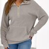 Womens Oversized Sweatshirts Quarter Zip Pullover Women 2025 Fall Fashion Long Sleeve Tops Outfits Clothes