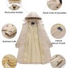 Women's Long Trench Coat Double-Breasted Classic Lapel Overcoat Belted Slim Outerwear Coat with Detachable Hood
